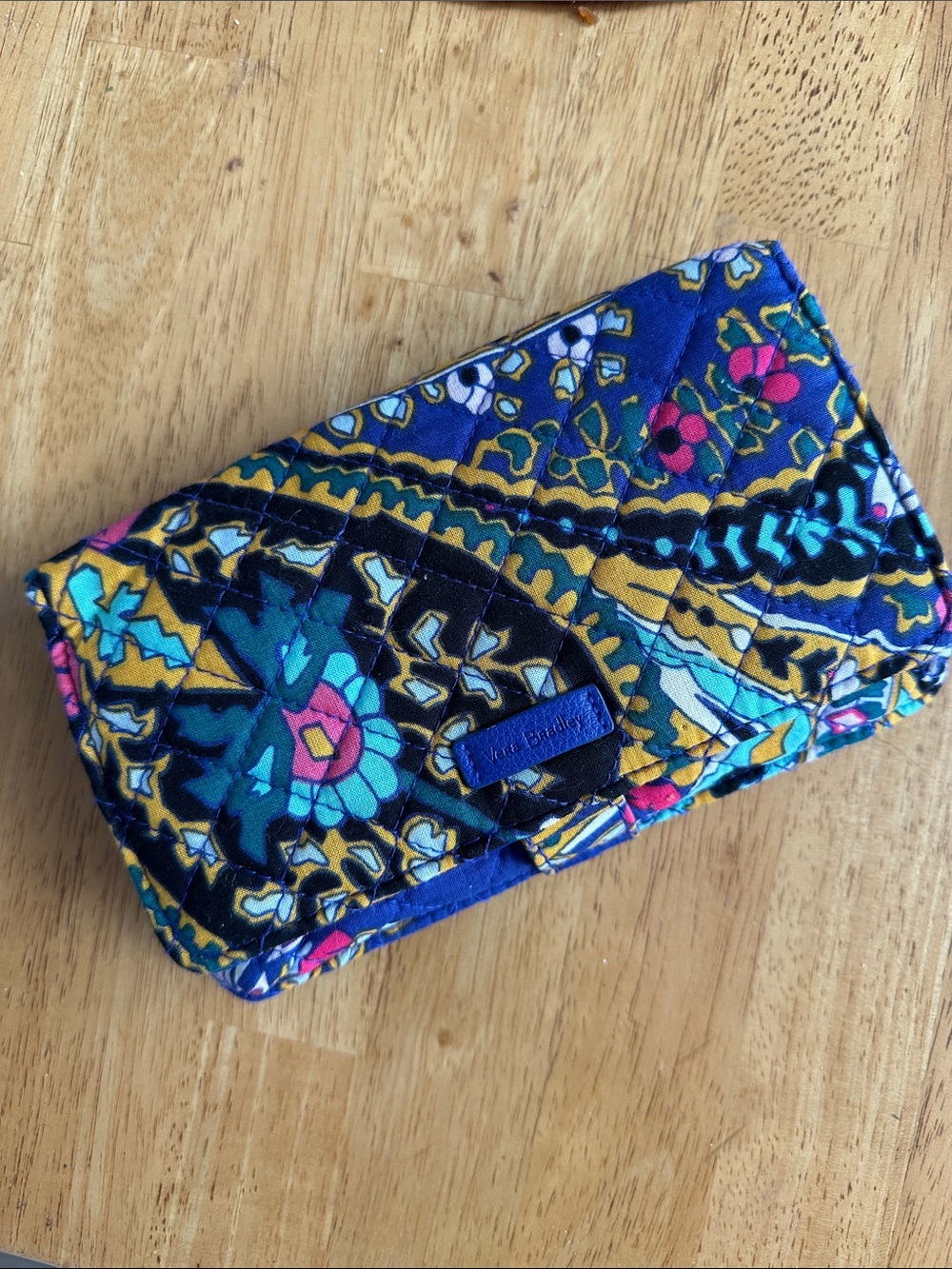 Vera Bradley RFID Quilted Paisley Clutch Wallet - Blue Multi